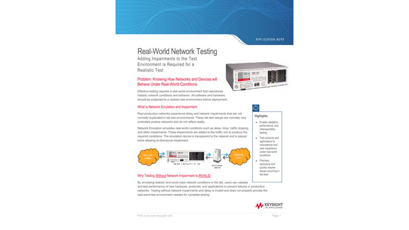 Real World Network Testing